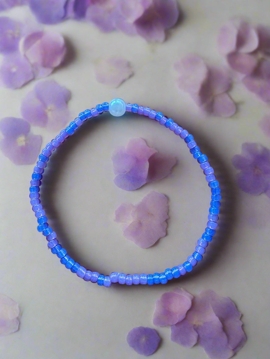 blue and purple bracelet
