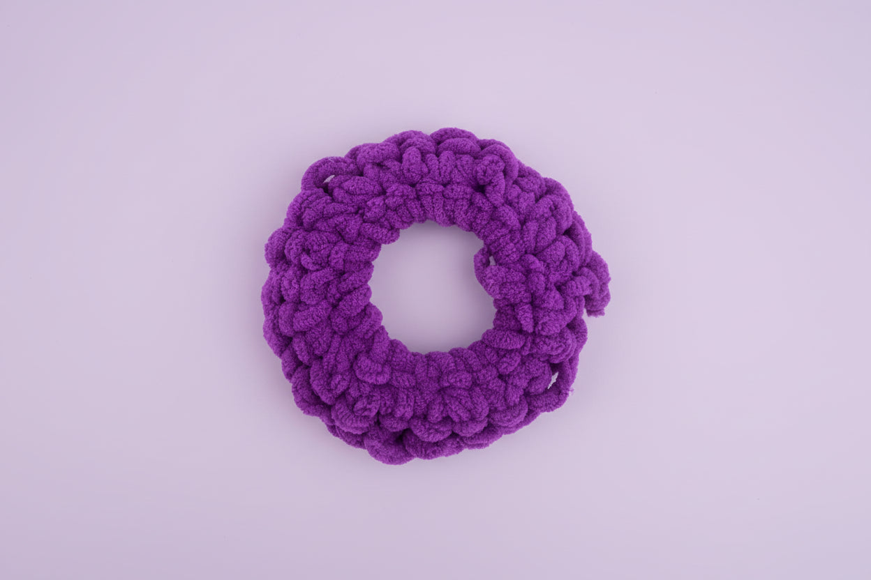 crochet purple scrunchie