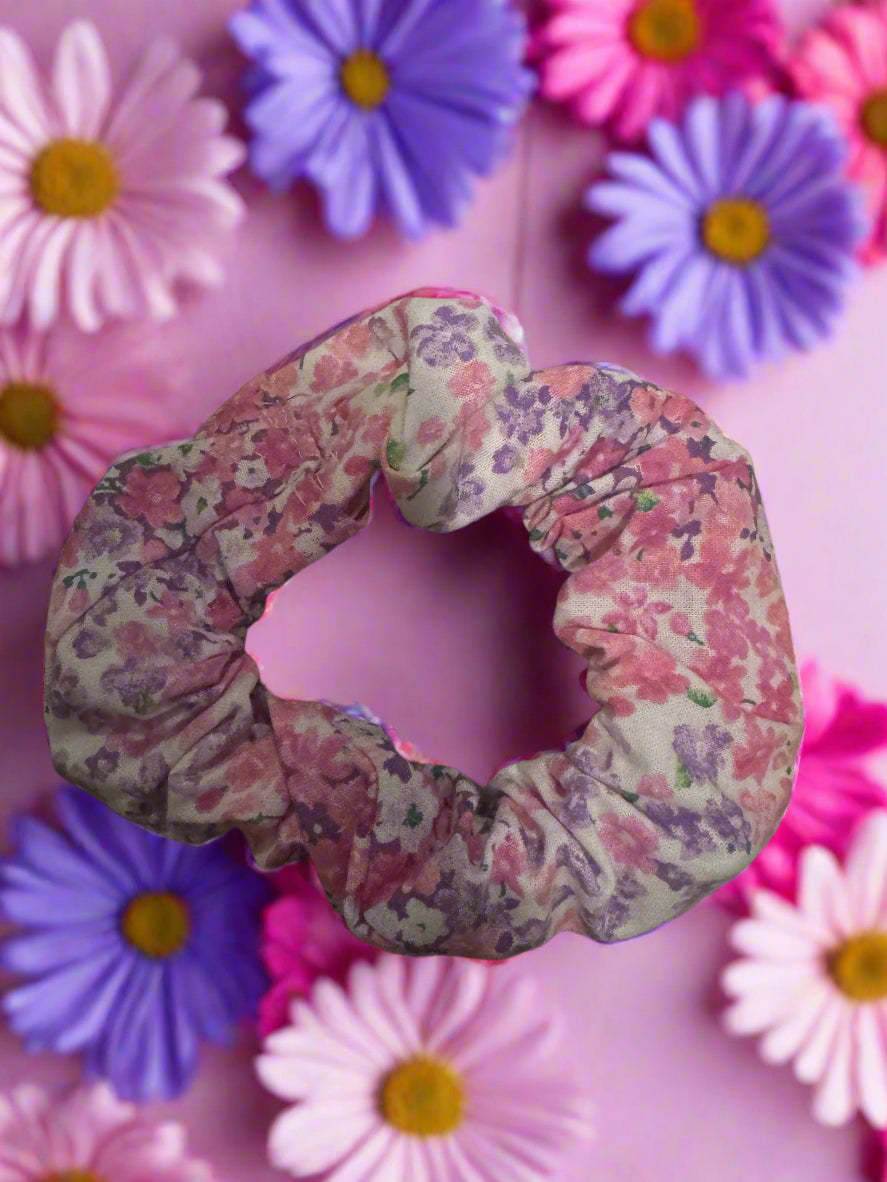pink and purple scrunchie