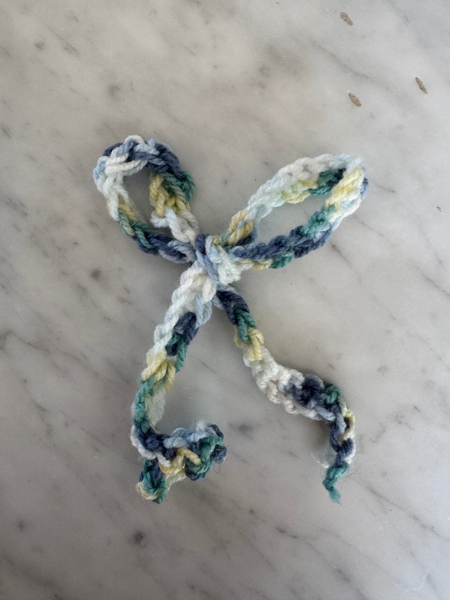beachy yellow green and blue bow