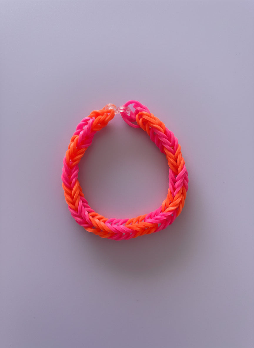 hot pink and orange bracelet