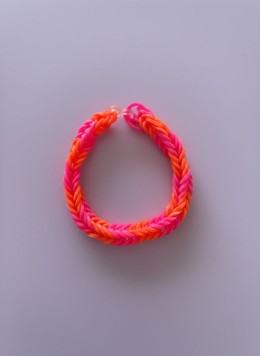 hot pink and orange bracelet