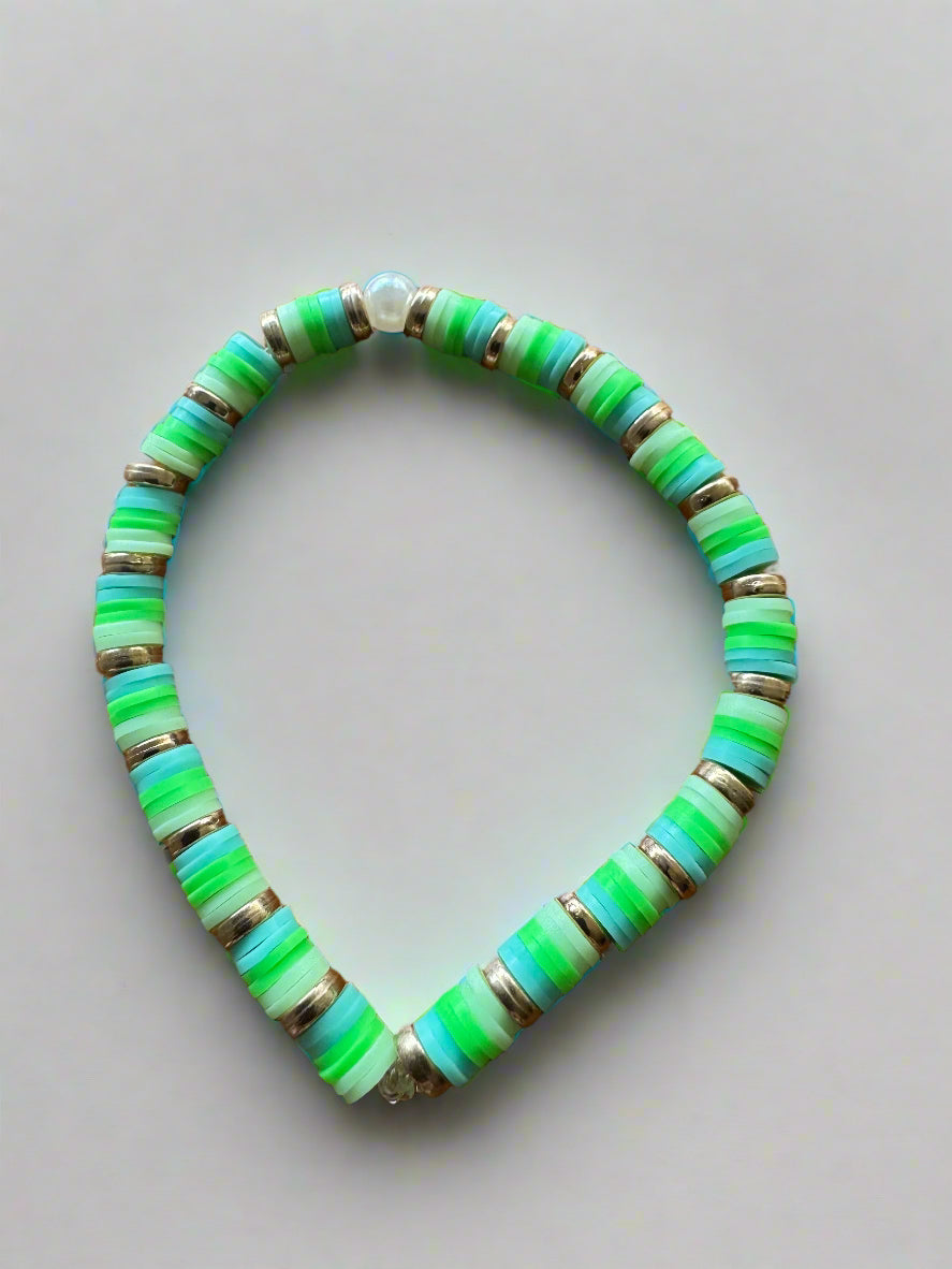 green and blue bracelet