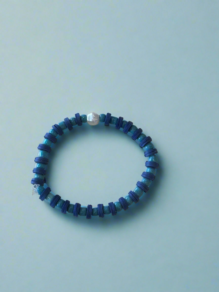 navy and light blue bracelet